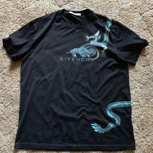 Givenchy 2018 Dragon Printed Men's Black T Shirt